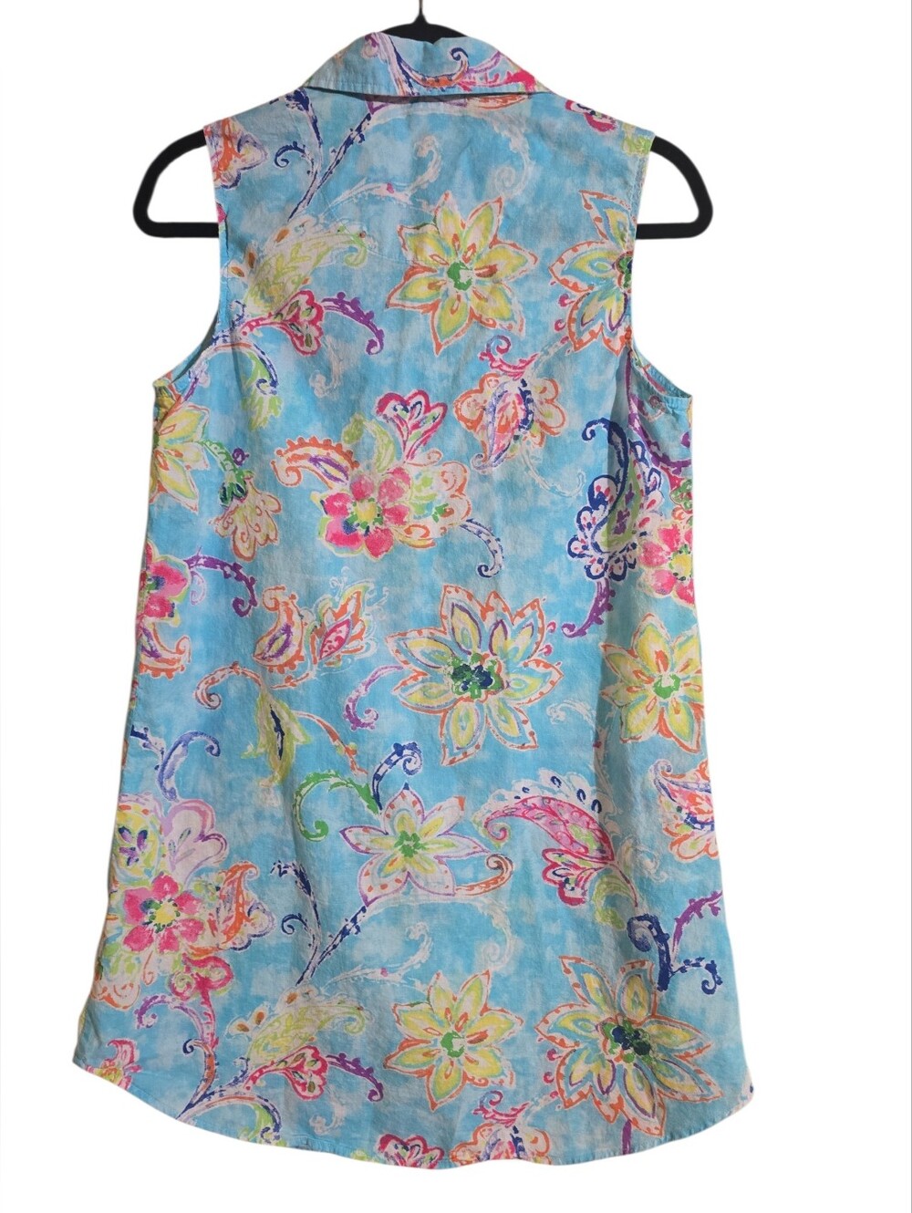 #31. Lauren Ralph Sleeveless Cotton Button-front Sleepshirt. - Picture 2 of 6